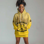 Personalized Buffalo Soldier Hoodie Dress African American Heroes - Yellow - African Pride