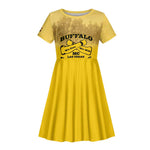 Personalized Buffalo Soldier Kid Short Sleeve Dress African American Heroes - Yellow - African Pride