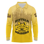 Personalized Buffalo Soldier Long Sleeve Polo Shirt African American Heroes - Yellow - African Pride
