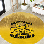 Buffalo Soldier Round Carpet African American Heroes - Yellow - African Pride