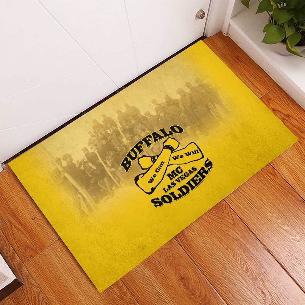 Buffalo Soldier Rubber Doormat African American Heroes - Yellow - African Pride