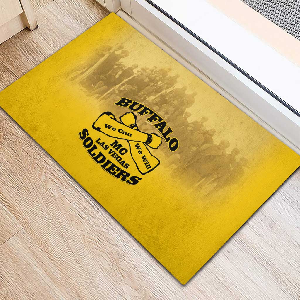Buffalo Soldier Rubber Doormat African American Heroes - Yellow - African Pride