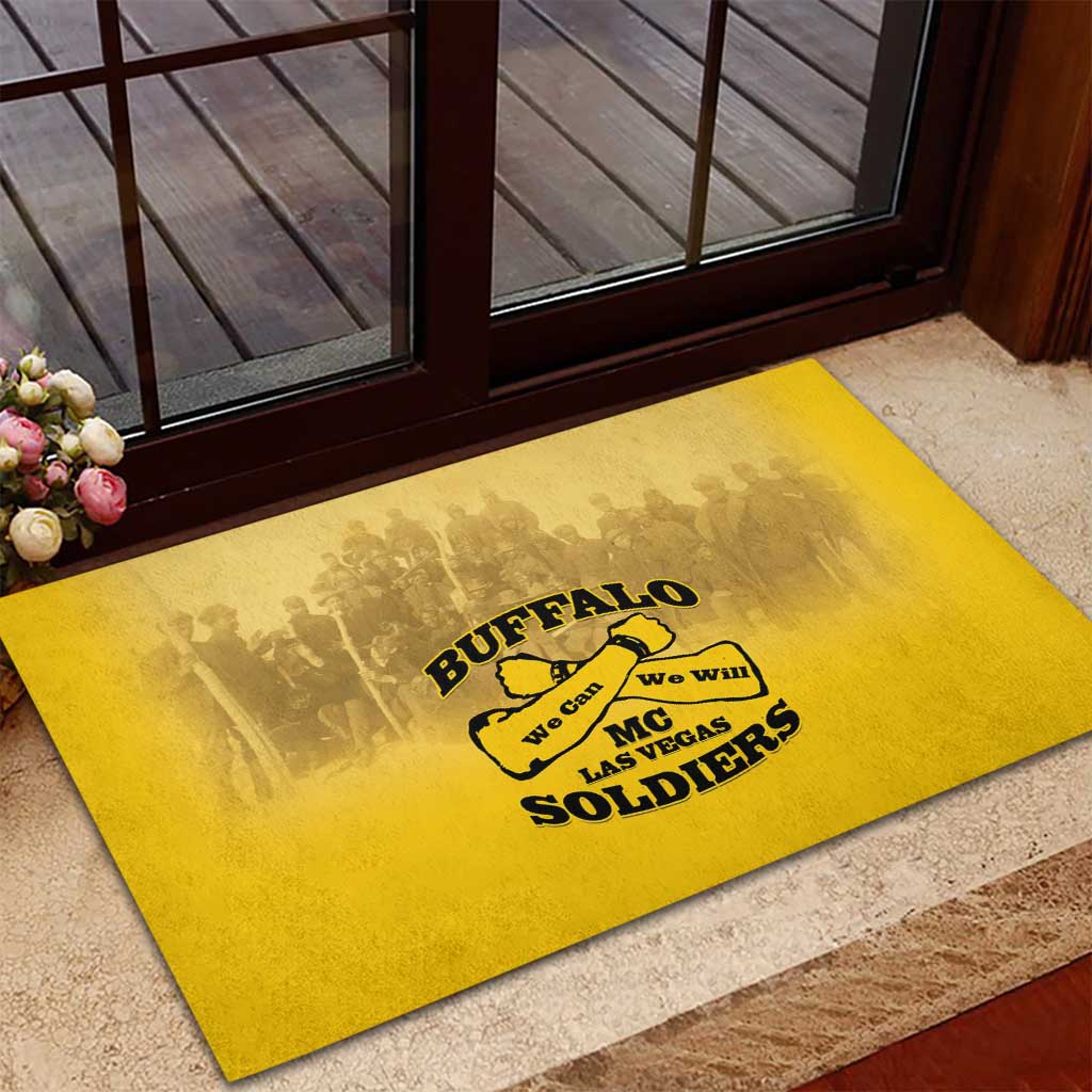 Buffalo Soldier Rubber Doormat African American Heroes - Yellow - African Pride