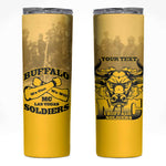 Personalized Buffalo Soldier Skinny Tumbler African American Heroes - Yellow - African Pride
