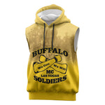 Personalized Buffalo Soldier Sleeveless Hoodie African American Heroes - Yellow - African Pride