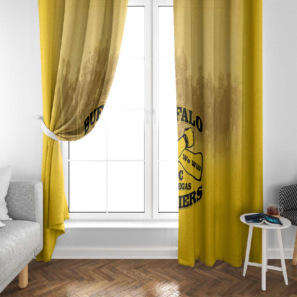 Buffalo Soldier Window Curtain African American Heroes - Yellow - African Pride