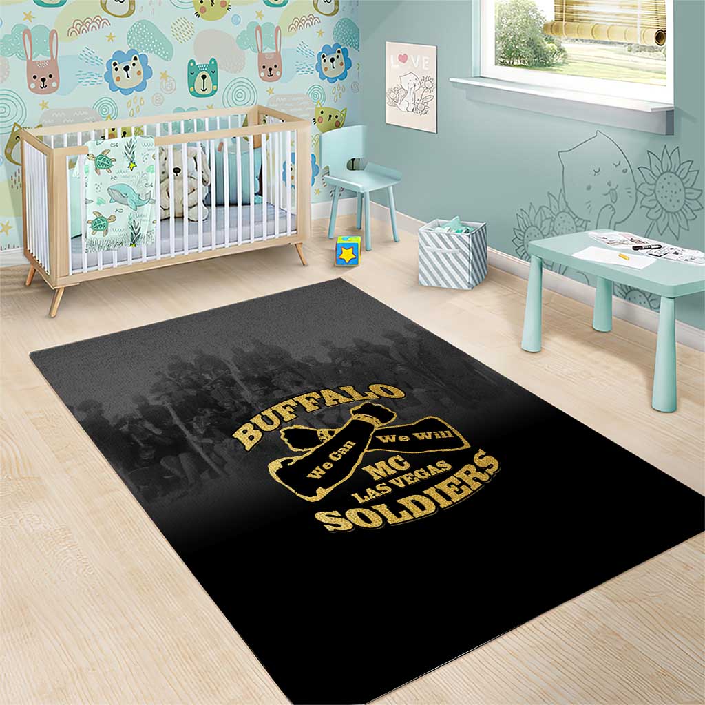 Buffalo Soldier Area Rug African American Heroes - Black - African Pride