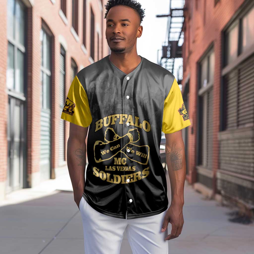Personalized Buffalo Soldier Baseball Jersey African American Heroes - Black - African Pride
