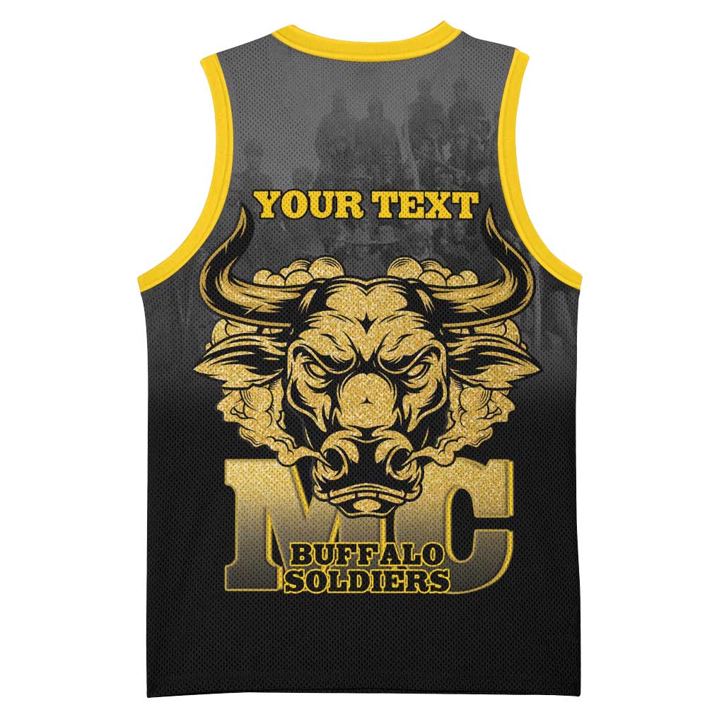 Personalized Buffalo Soldier Basketball Jersey African American Heroes - Black LT15
