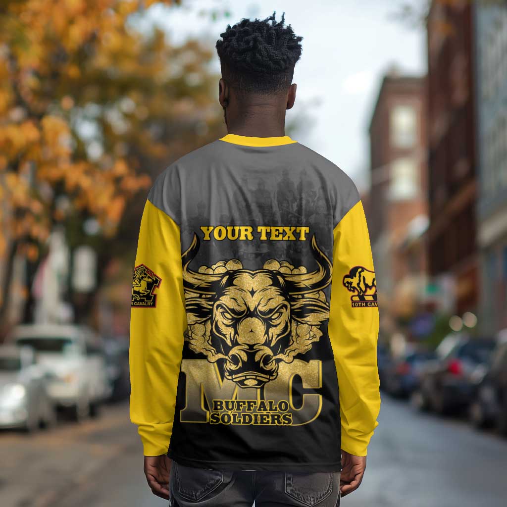 Personalized Buffalo Soldier Long Sleeve Shirt African American Heroes - Black - African Pride