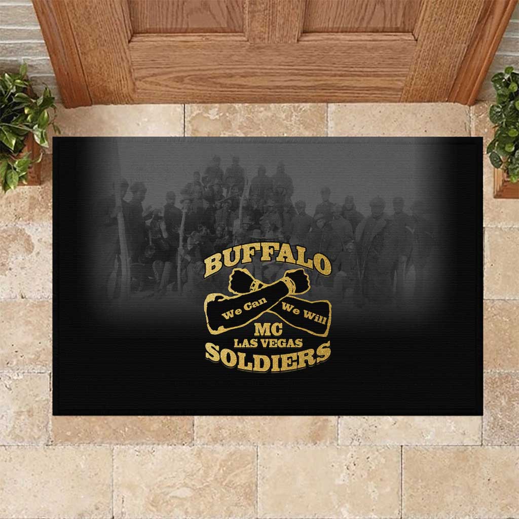 Buffalo Soldier Rubber Doormat African American Heroes - Black - African Pride