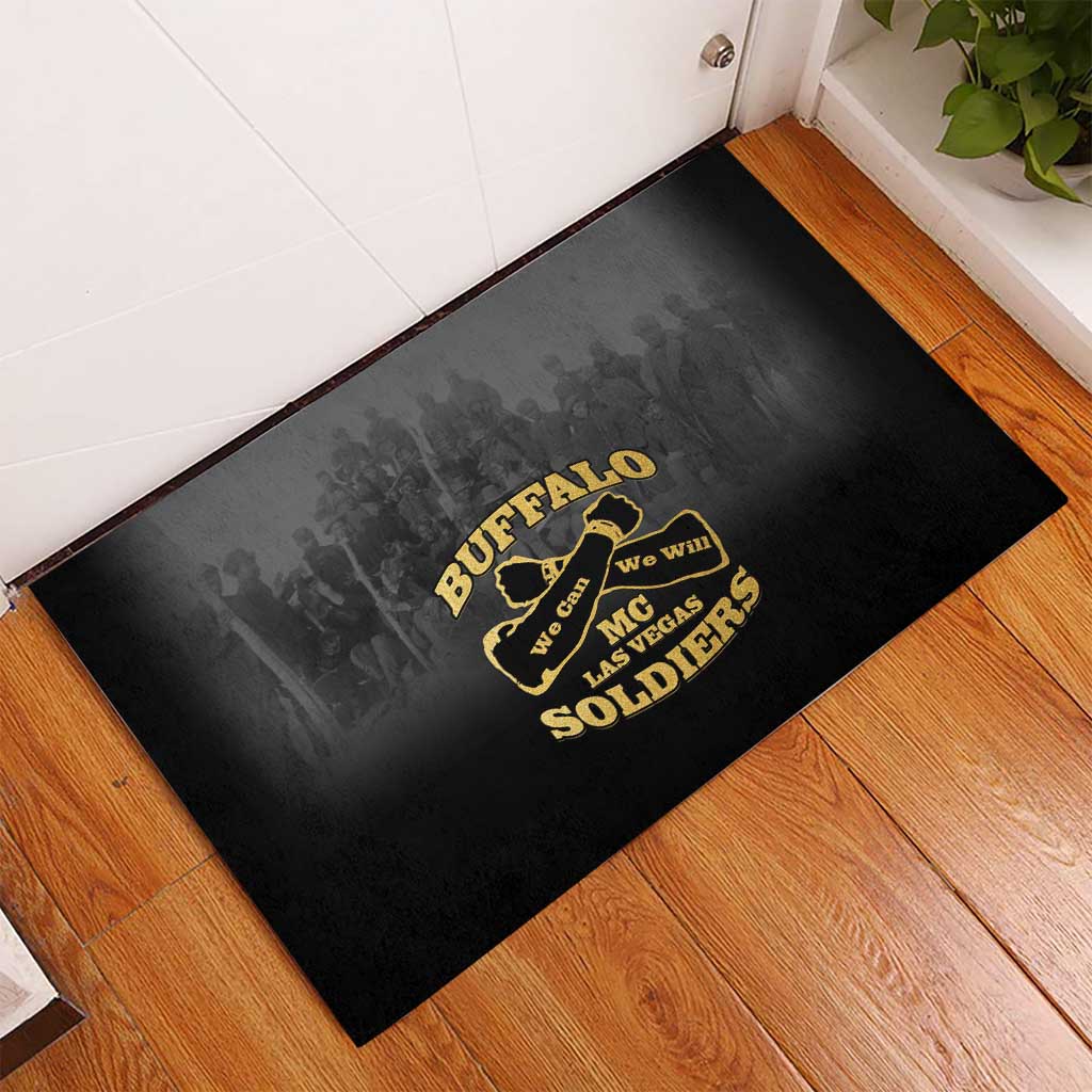 Buffalo Soldier Rubber Doormat African American Heroes - Black - African Pride