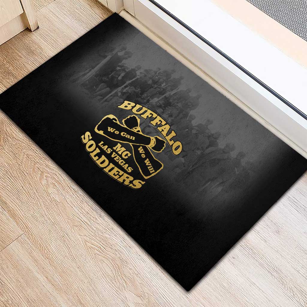Buffalo Soldier Rubber Doormat African American Heroes - Black - African Pride