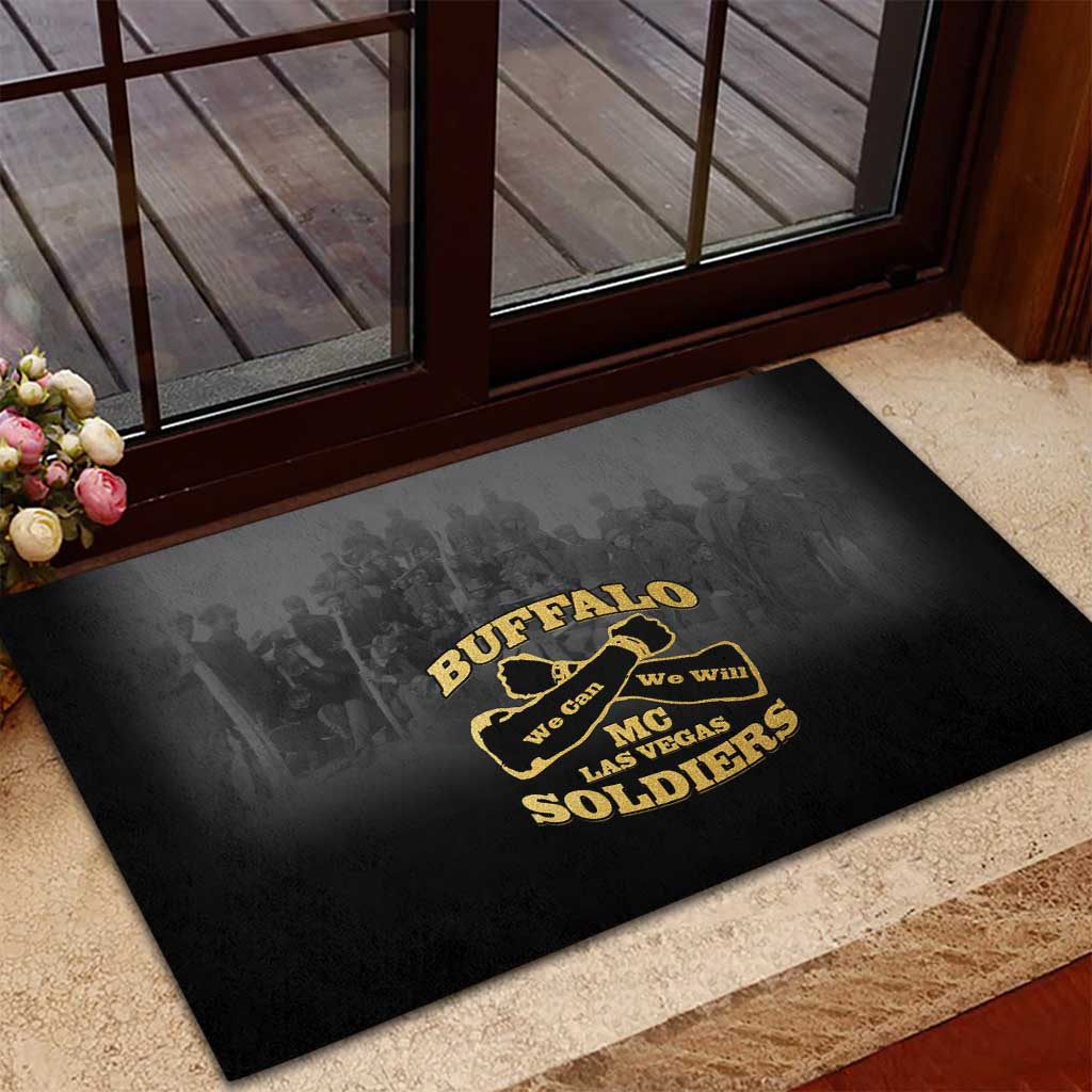 Buffalo Soldier Rubber Doormat African American Heroes - Black - African Pride