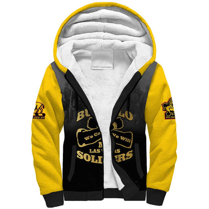 Personalized Buffalo Soldier Sherpa Hoodie African American Heroes - Black - African Pride