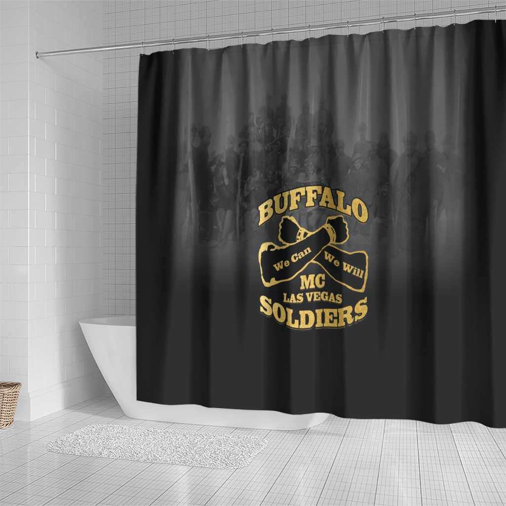 Buffalo Soldier Shower Curtain African American Heroes - Black - African Pride