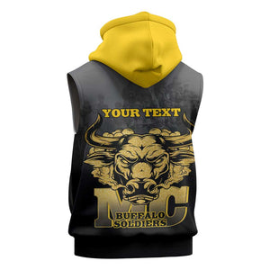 Personalized Buffalo Soldier Sleeveless Hoodie African American Heroes - Black - African Pride