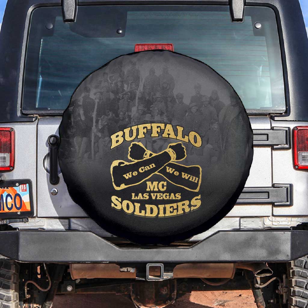 Buffalo Soldier Spare Tire Cover African American Heroes - Black - African Pride