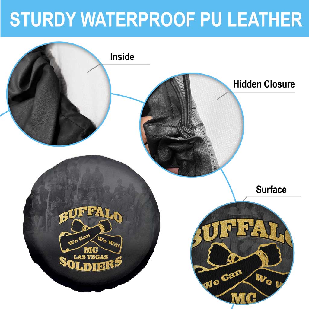 Buffalo Soldier Spare Tire Cover African American Heroes - Black - African Pride