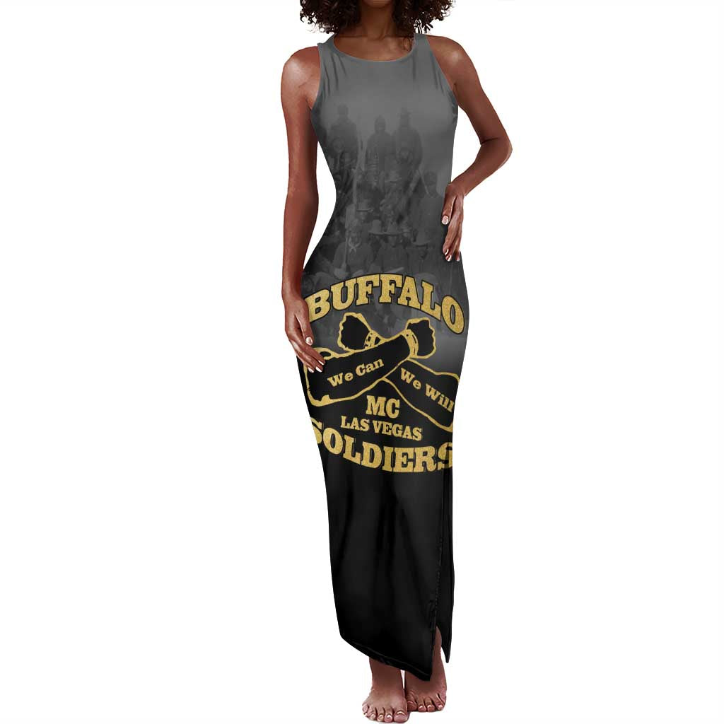Personalized Buffalo Soldier Tank Maxi Dress African American Heroes - Black - African Pride