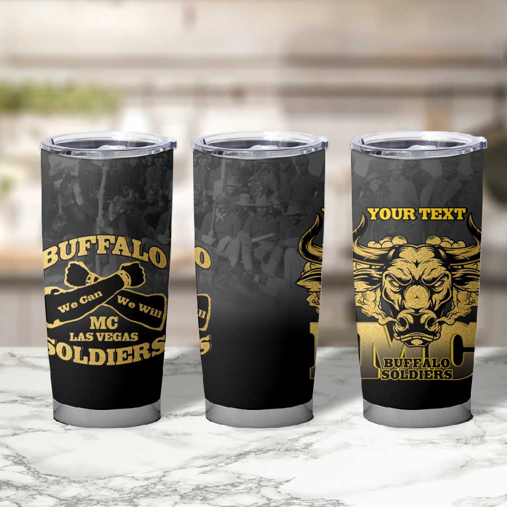 Personalized Buffalo Soldier Tumbler Cup African American Heroes - Black - African Pride