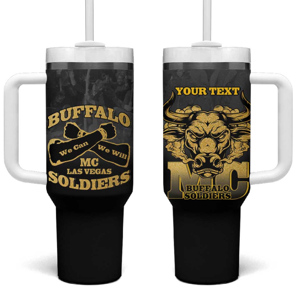 Personalized Buffalo Soldier Tumbler With Handle African American Heroes - Black - African Pride