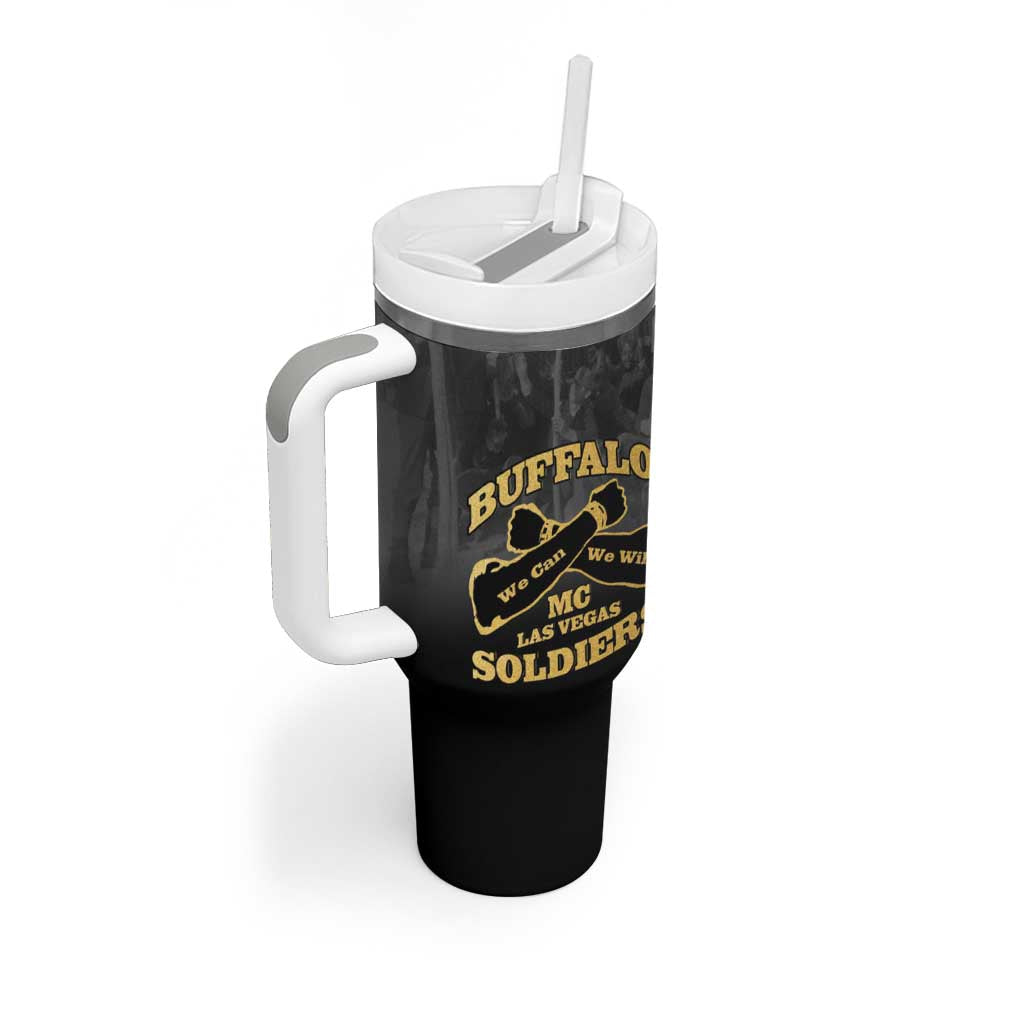 Personalized Buffalo Soldier Tumbler With Handle African American Heroes - Black - African Pride