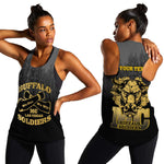 Personalized Buffalo Soldier Women Racerback Tank African American Heroes - Black - African Pride
