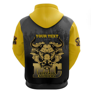 Personalized Buffalo Soldier Zip Hoodie African American Heroes - Black - African Pride