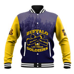 Personalized Buffalo Soldier Baseball Jacket African American Heroes - Navy Blue - African Pride
