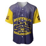 Personalized Buffalo Soldier Baseball Jersey African American Heroes - Navy Blue - African Pride