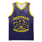 Personalized Buffalo Soldier Basketball Jersey African American Heroes - Navy Blue LT15