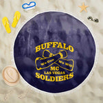 Buffalo Soldier Beach Blanket African American Heroes - Navy Blue - African Pride