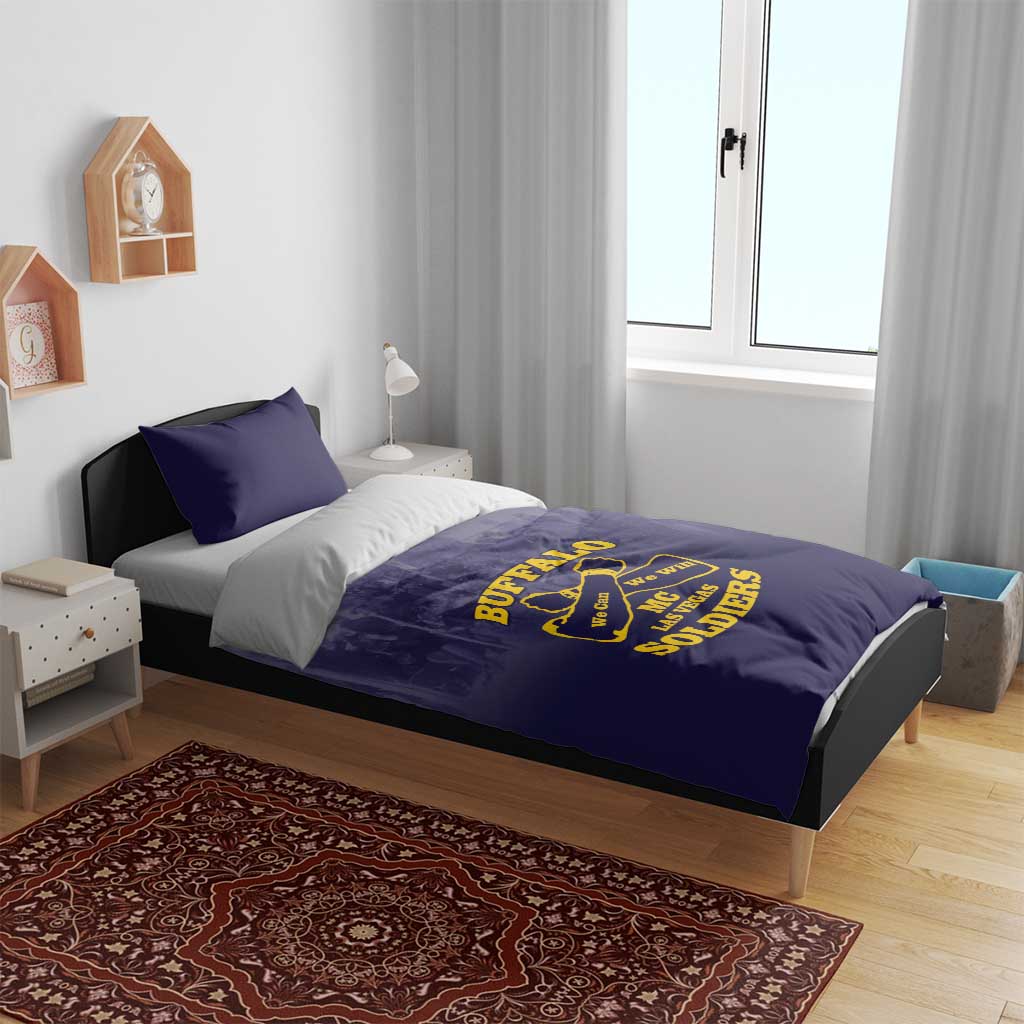 Buffalo Soldier Bedding Set African American Heroes - Navy Blue - African Pride