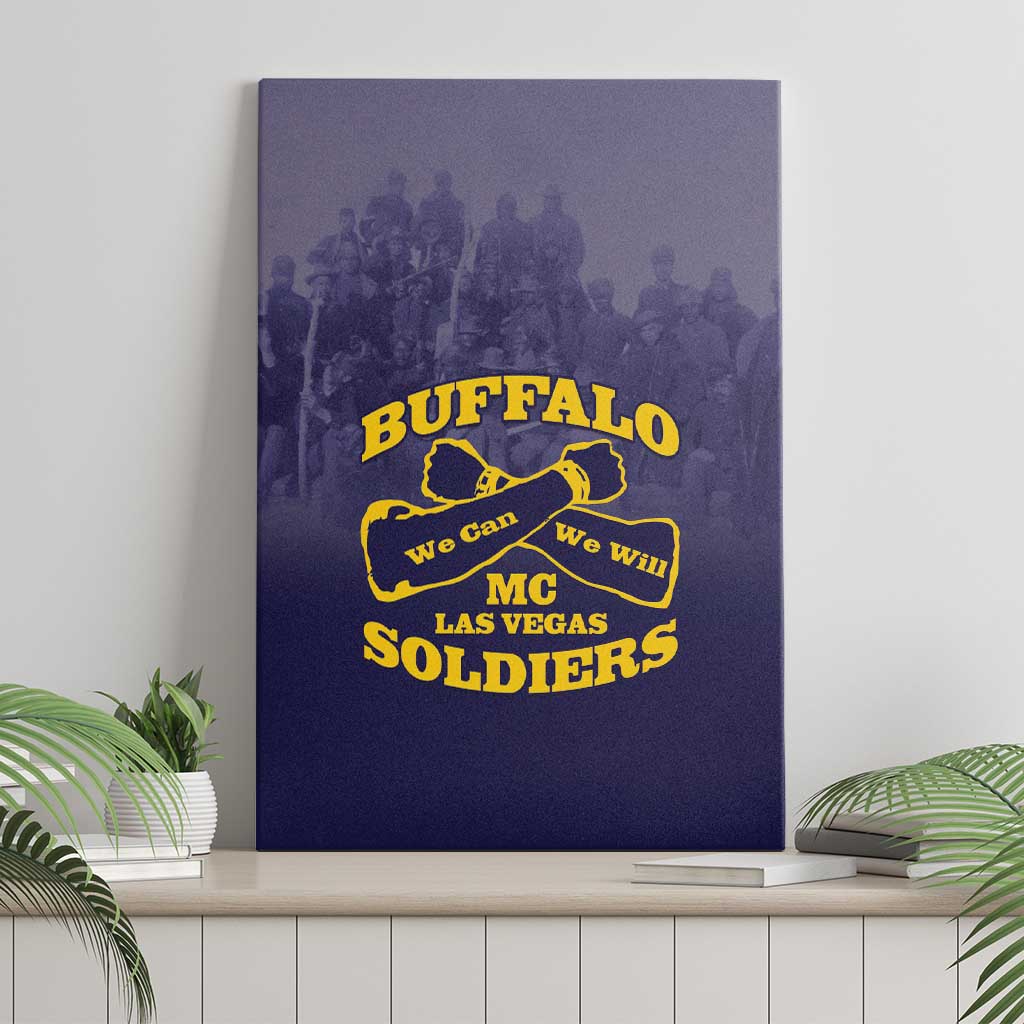 Buffalo Soldier Canvas Wall Art African American Heroes - Navy Blue - African Pride