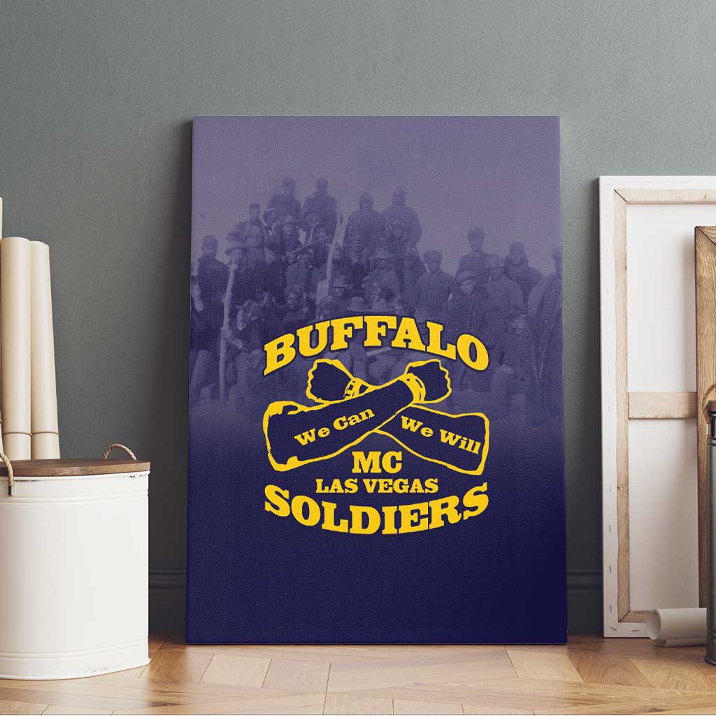 Buffalo Soldier Canvas Wall Art African American Heroes - Navy Blue - African Pride