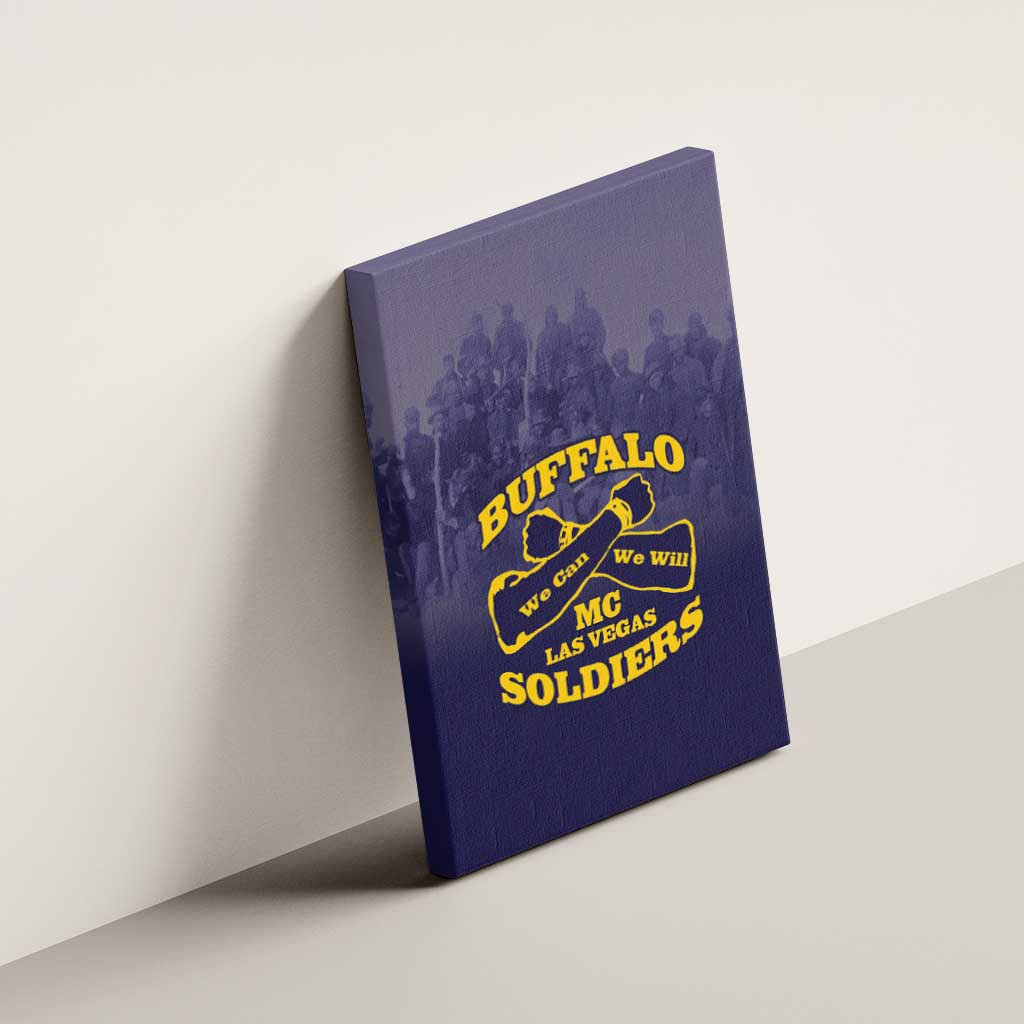Buffalo Soldier Canvas Wall Art African American Heroes - Navy Blue - African Pride