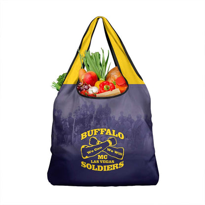 Buffalo Soldier Grocery Bag African American Heroes - Navy Blue - African Pride