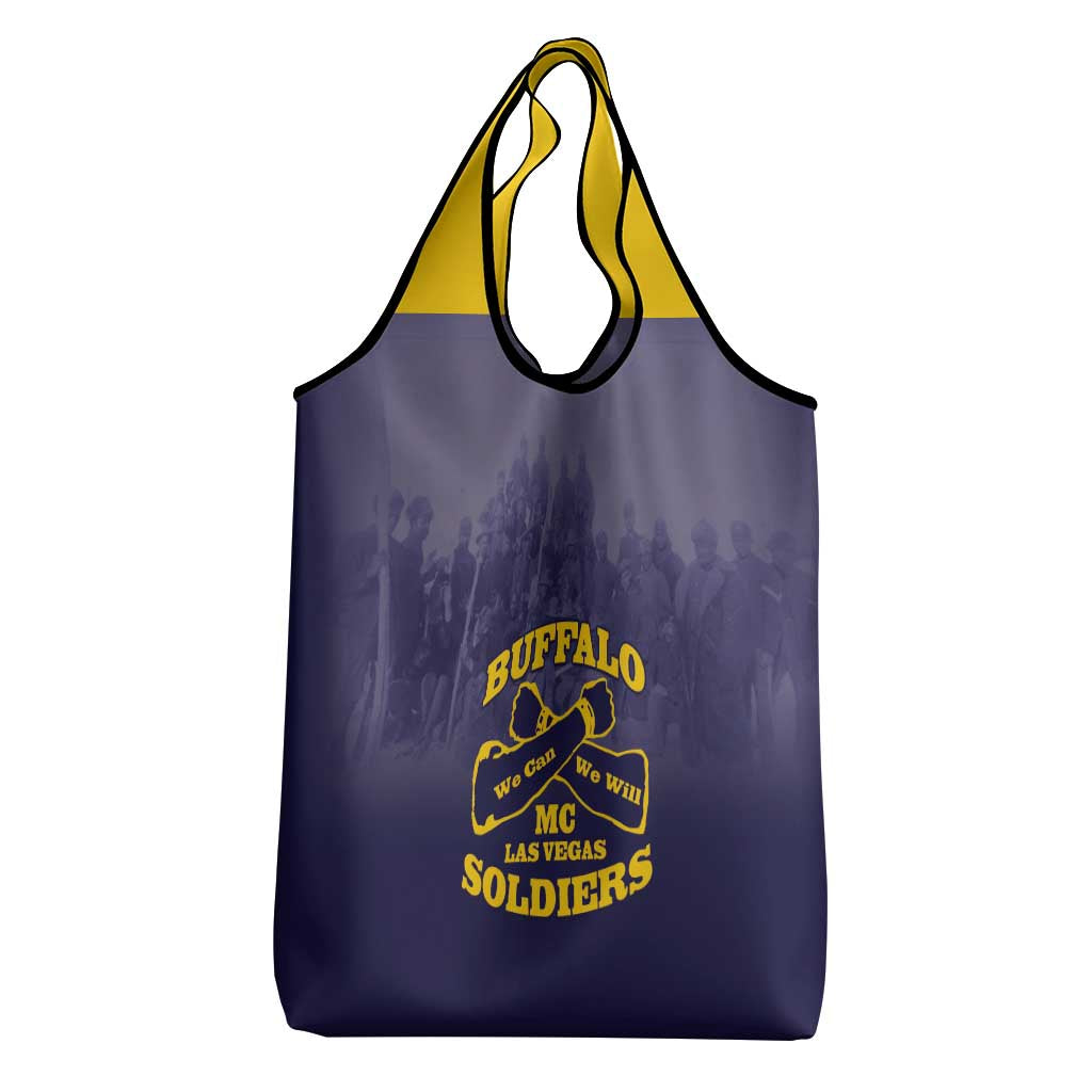 Buffalo Soldier Grocery Bag African American Heroes - Navy Blue - African Pride