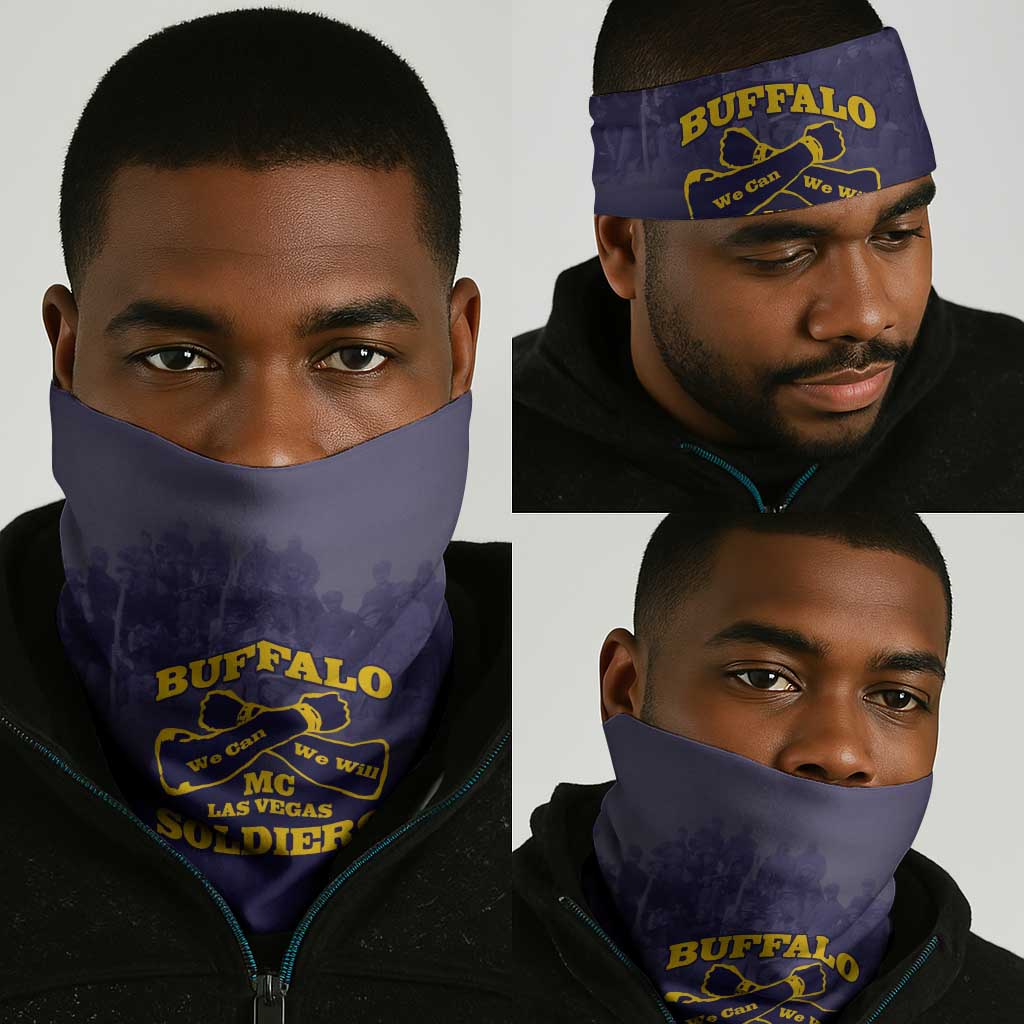 Buffalo Soldier Neck Gaiter African American Heroes - Navy Blue LT15