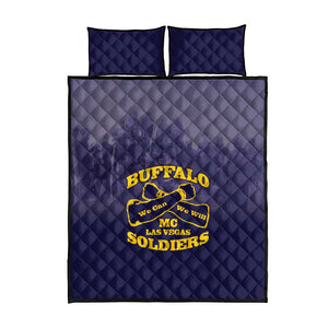 Buffalo Soldier Quilt Bed Set African American Heroes - Navy Blue - African Pride