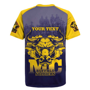 Personalized Buffalo Soldier Rugby Jersey African American Heroes - Navy Blue - African Pride