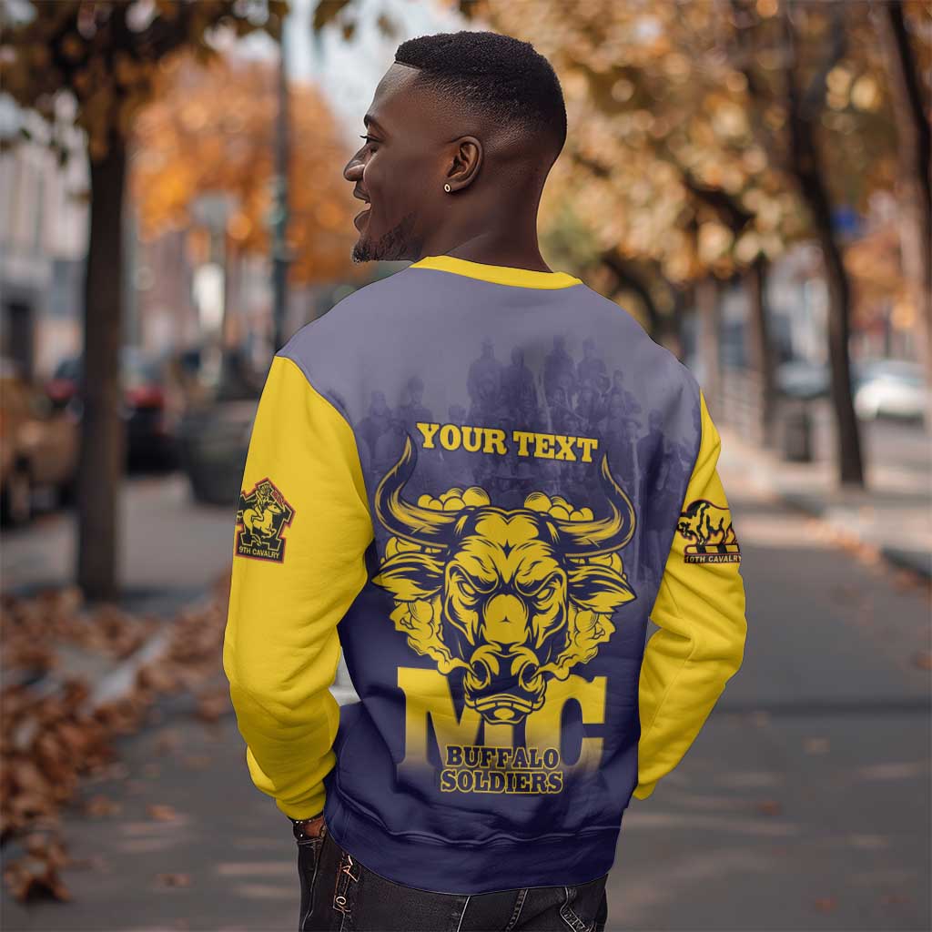 Personalized Buffalo Soldier Sweatshirt African American Heroes - Navy Blue - African Pride