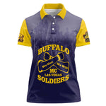 Personalized Buffalo Soldier Women Polo Shirt African American Heroes - Navy Blue - African Pride