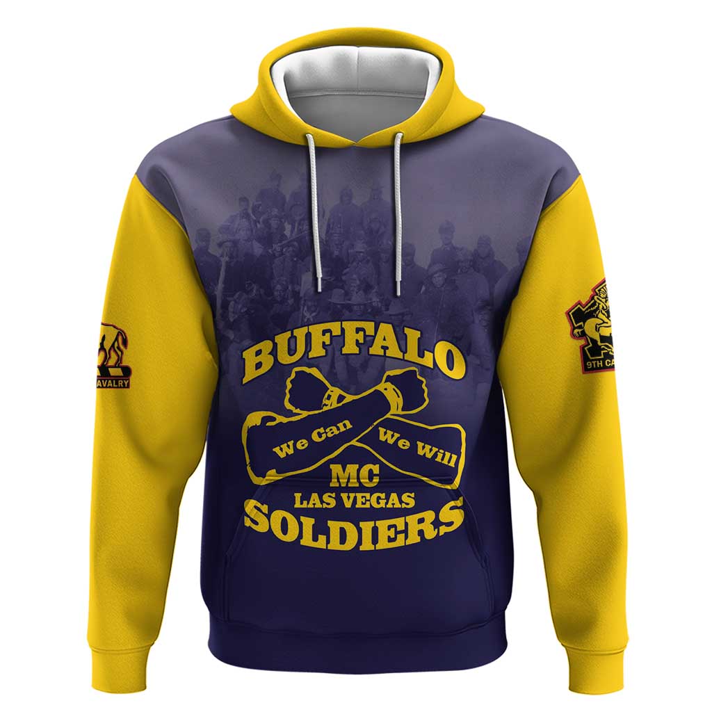 Personalized Buffalo Soldier Zip Hoodie African American Heroes - Navy Blue - African Pride