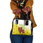 Melkam Enkutatash Ethiopian Shoulder Handbag Kebero Drum With Adey Abeba Flower - African Pride