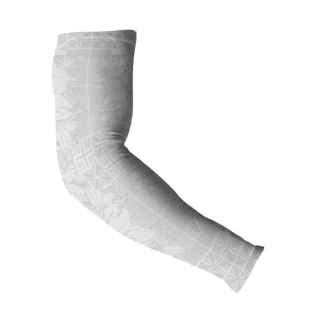 Nigeria Osun-Osogbo Festival Arm Sleeves White Lily Lei With Yoruba Pattern
