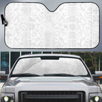 Nigeria Osun-Osogbo Festival Auto Sun Shade White Lily Lei With Yoruba Pattern