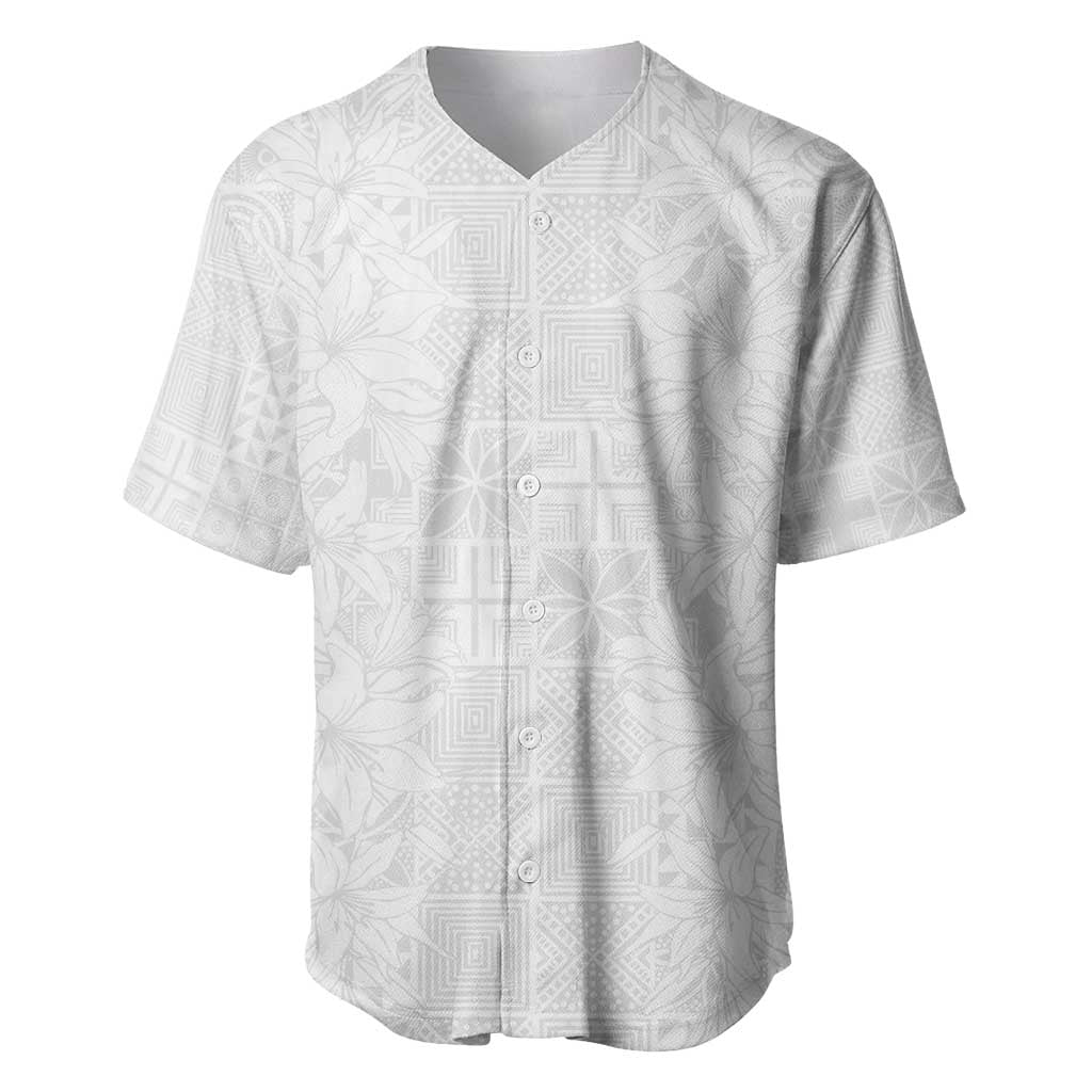 Nigeria Yoruba Osun-Osogbo Festival Baseball Jersey White Lily Lei - African Pride