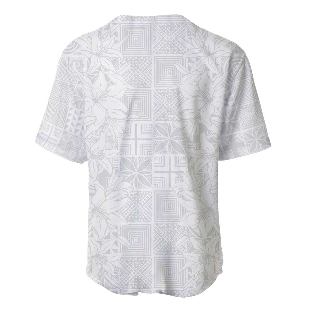 Nigeria Yoruba Osun-Osogbo Festival Baseball Jersey White Lily Lei - African Pride